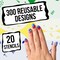 Airbrush Nail Stencils - Nail Art Stencils Series #13: 340 Unique Designs from 20 Individual Templates